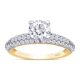 thumbnail image 1 of 1 3/4 Carat 6.5MM Round Cut Lab Created Moissanite Diamond Solitaire Triple Row Engagement Ring for Women In 14K Yellow Gold Over Sterling Silver (VVS1 Clarity, 1.75 Cttw)-12, 1 of 5