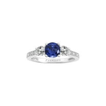 1 3/4 Carat T.G.W. Created Blue and White Sapphire and Diamond-Accent Sterling Silver Women’s Engagement Ring