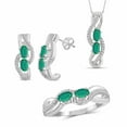thumbnail image 1 of 1 3/4 Carat T.G.W. Emerald And White Diamond Accent Sterling Silver 3-Piece Jewelry set, 1 of 7