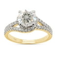 thumbnail image 1 of 1 3/4 Ct Center 7MM Round Cut Lab Created Moissanite Diamond Split Shank Swirl Halo Engagement Ring In 14k Yellow Gold Over Sterling Silver(G-H Color,VVS1 Clarity,1.75 Cttw)-9.5, 1 of 1