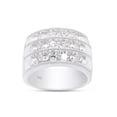 thumbnail image 1 of 1 3/4 Ct Round Cut Lab Created Moissanite Diamond 3-Row Anniversary Band Ring For Men In 14K White Gold Over Sterling Silver(G-H Color,1.75 Cttw)-13, 1 of 8