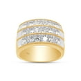 thumbnail image 1 of 1 3/4 Ct Round Cut Lab Created Moissanite Diamond 3-Row Anniversary Band Ring For Men In 14K Yellow Gold Over Sterling Silver(G-H Color,1.75 Cttw)-13, 1 of 8