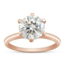 1 3/4 Cttw 8.5MM Round Cut Lab Created Moissanite Diamond Solitaire 6-Prongs Engagement Promise Ring Jewelry Gift for Women in 14K Rose Gold Over Sterling Silver (G-H Color, VVS1 Clarity, 1.75 Cttw)-4