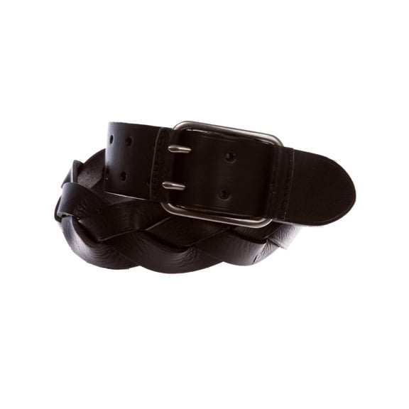 1 3/4" Double Prong Braided One Piece Cowhide Top Full Grain Leather Belt