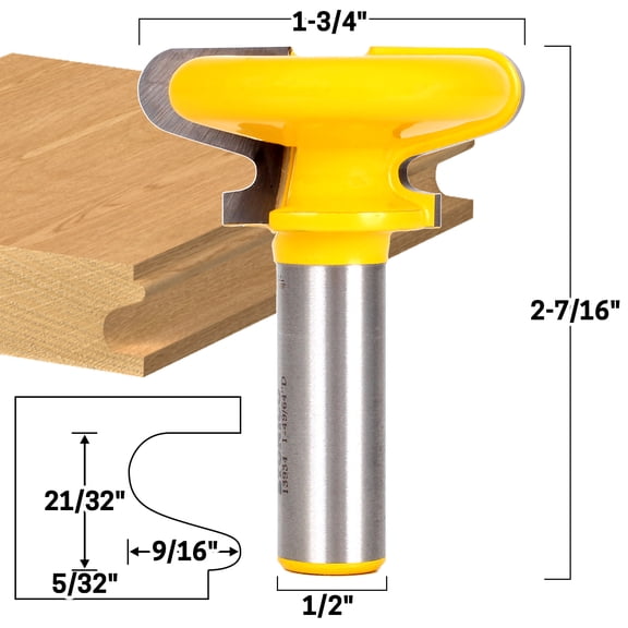 1-3/4" Finger Grip Router Bit - 1/2" Shank - Yonico 13934