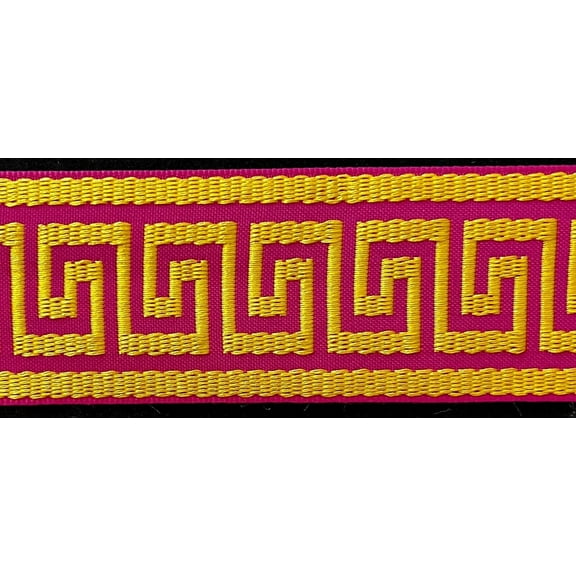 1-3/4" Greek Key Jacquard Woven Ribbon Trim - 6 Continuous Yards - Many Colors!
