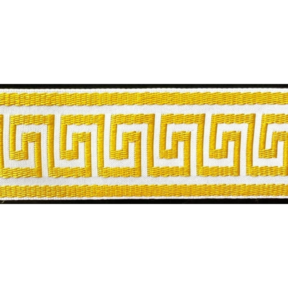 1-3/4" Greek Key Jacquard Woven Ribbon Trim - 6 Continuous Yards - Many Colors!