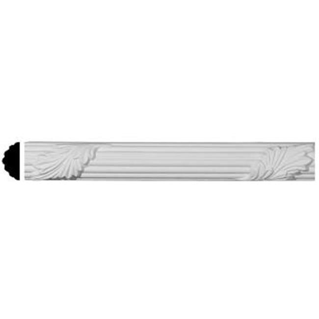 White Polyurethane Reeded Acanthus Leaf Crown Moulding Panel