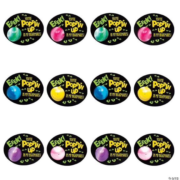 1 3/4" Halloween Mini Vinyl Popper Toys with Card Handout for 12