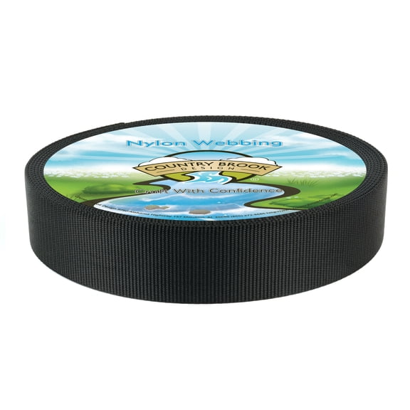 Country Brook Design® 1 3/4 Inch Black Heavy Nylon Webbing, 5 Yards