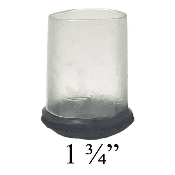 1 3/4" Round Clear Chair Leg Floor Protector w/Felt Bottom