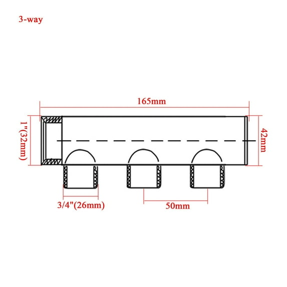 1*3/4 Stainless steel Water Distribution Manifold for Underfloor Heating System(2-10 port)one Open one end