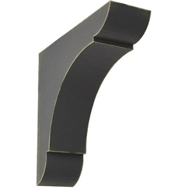1 3/4"W x 6"D x 6"H Small Olympic Wood Vintage Decor Bracket, Black