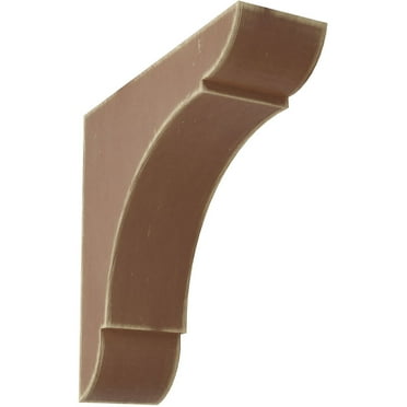 1 3/4"W x 6"D x 6"H Small Olympic Wood Vintage Decor Bracket, Weathered Brown
