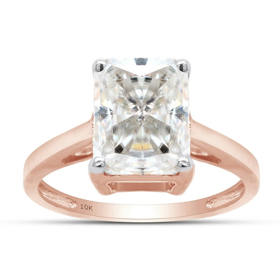 1 3/4 ct. t.w 8X6MM Emerald Cut Lab Created Moissanite Diamond Solitaire Engagement Ring For Women In 10K Solid Rose Gold (G-H Color, VVS1 Clarity,1.75 Cttw)-7