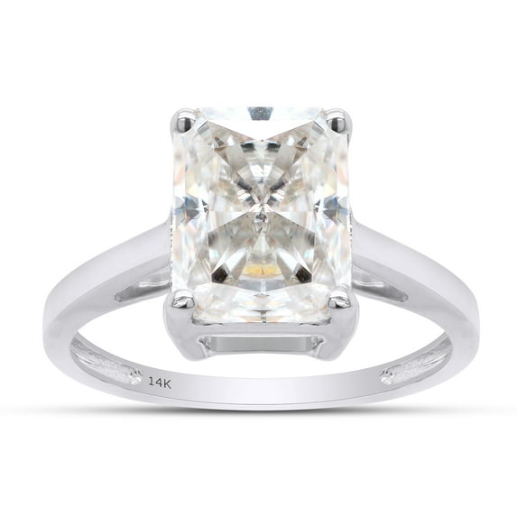 1 3/4 ct. t.w 8X6MM Emerald Cut Lab Created Moissanite Diamond Solitaire Engagement Ring For Women In 14K Solid White Gold (G-H Color, VVS1 Clarity,1.75 Cttw)-10