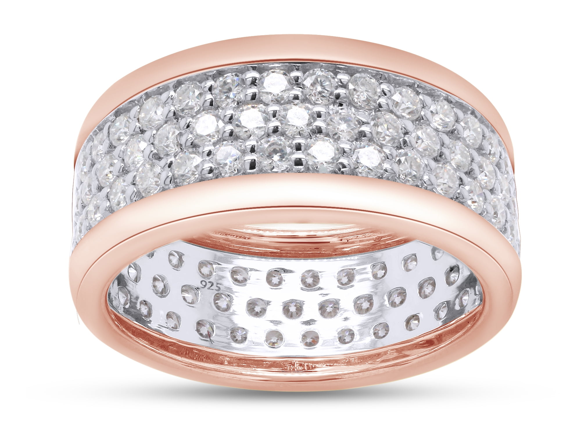 Men's Lab-Created Moissanite Wedding Band – 14k Yellow Gold Over Sterling Silver, Double Row, 0.25 Ct