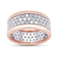 thumbnail image 1 of AFFY 1.75CT Moissanite Diamond 3-Row Eternity Stackable Wedding Band Ring for Women 14K Rose Gold-4, 1 of 8