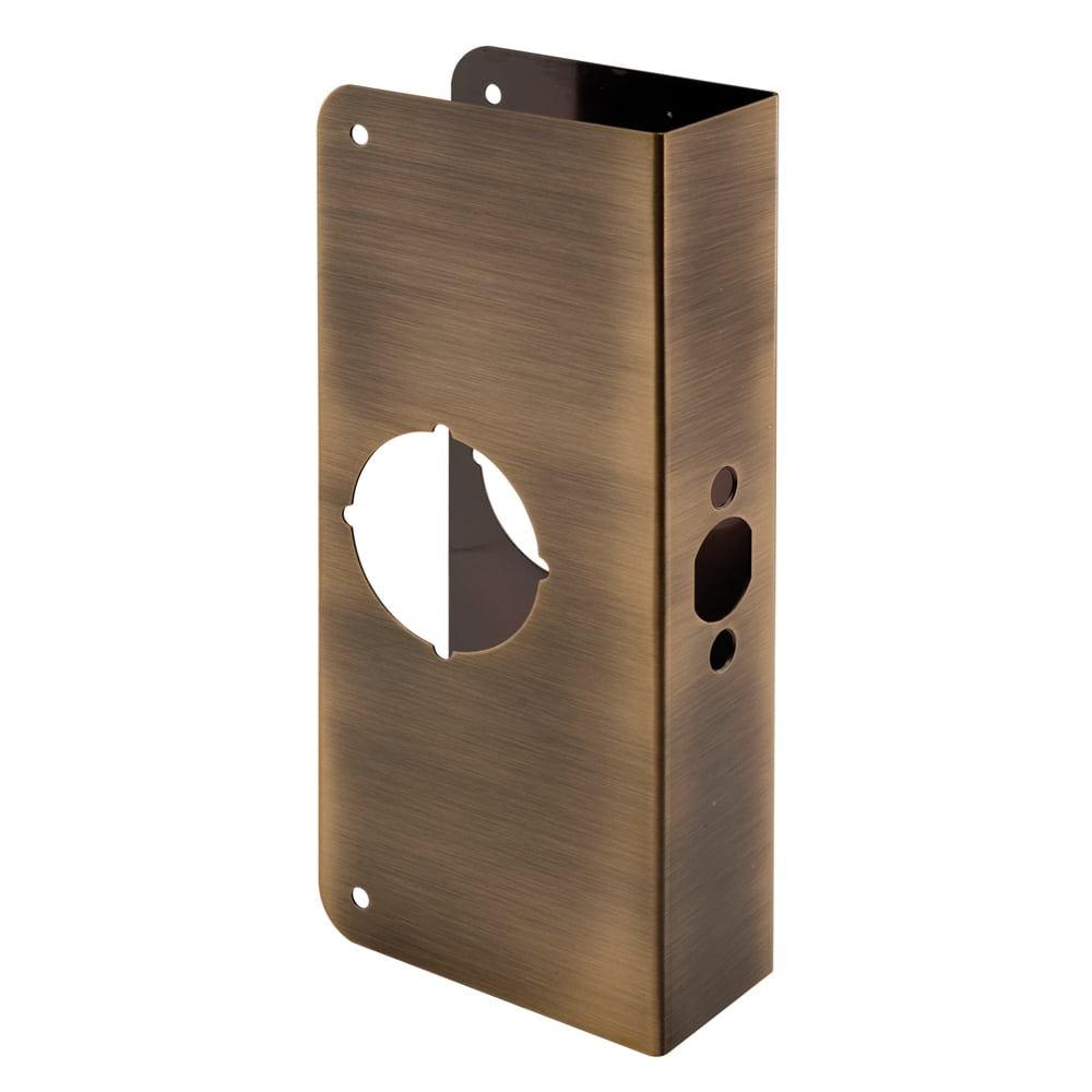 1-3/4 in. x 9 in. Thick Solid Brass Lock and Door Reinforcer, 2-1/8 in. Single Bore, 2-3/8 in. Backset