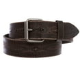 thumbnail image 1 of 1 3/4" snap on Embossed Vintage Cowhide Thick Leather Casual Jean Belt, 1 of 4