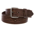 thumbnail image 1 of 1 3/4" snap on Embossed Vintage Cowhide Thick Leather Casual Jean Belt, 1 of 4