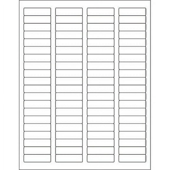 1 3/4" x 1/2" White Rectangle Laser Labels - 8000 Per Case