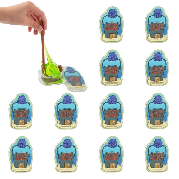 1 3/4" x 2 3/4" SpongeBob SquarePants Chum Bucket Green Slime with Rubber Worm  12 Pc.