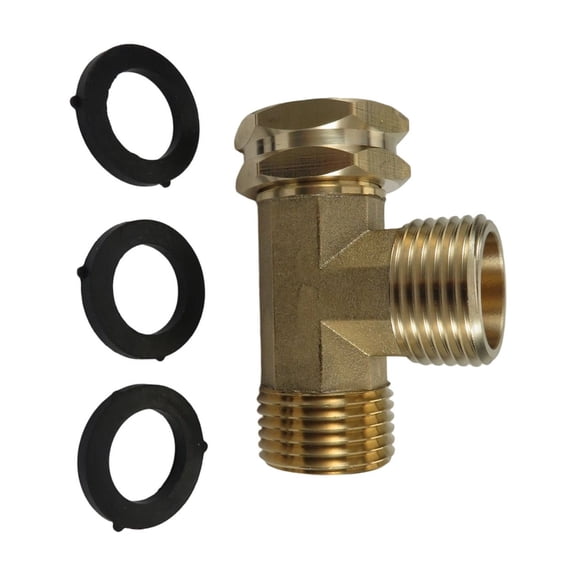 1. 3/4Inch Brass T-Joint Garden Hose Connector, Pipe Fitting for High-Pressure Irrigation,