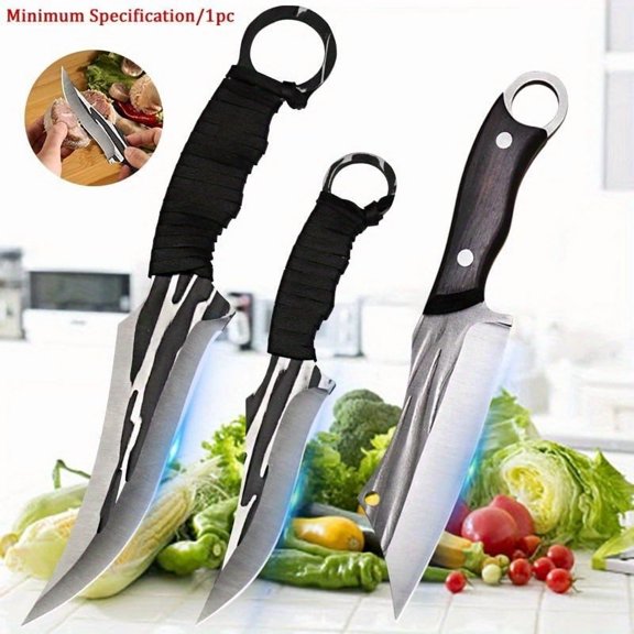 1/3/4PCS Stainless Steel Barbecue Knife Set Kitchen Accessories Knives for Men Unique Kitchen Utility Vegetable Chopper Knife Cutting Tool for Cooking Convenience Multipurpose Boning Knife