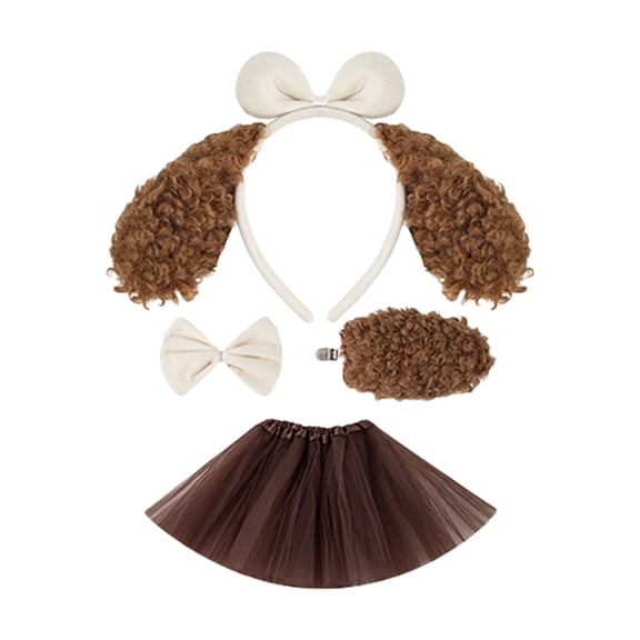 Animal Cosplay Costumes Dog Ear Headband Tutus Tail for Halloween Cosplay Party
