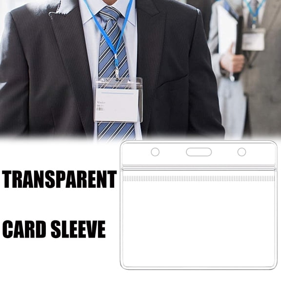 1/3/5/10/20Pcs Horizontal Badge Holders, Sealable Waterproof Clear Plastic ID Card & Name Tag Holders, 3x4 Inch Desktop Office Card Storage Case