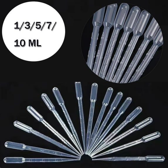 1/3/5/7/10ML Plastic Transfer Pipettes Eye Dropper, Disposable Essential Oils Pipettes Dropper Makeup Tool Science and Lab