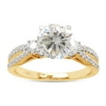 thumbnail image 1 of 1 3/5 ct. t.w Center 7MM Round Cut Lab Created Moissanite Diamond Split Shank 3-Stone Engagement Ring In 14K Yellow Gold Over Sterling Silver(G-H Color, VVS1 Clarity, 1.60 Cttw)-7.5, 1 of 7