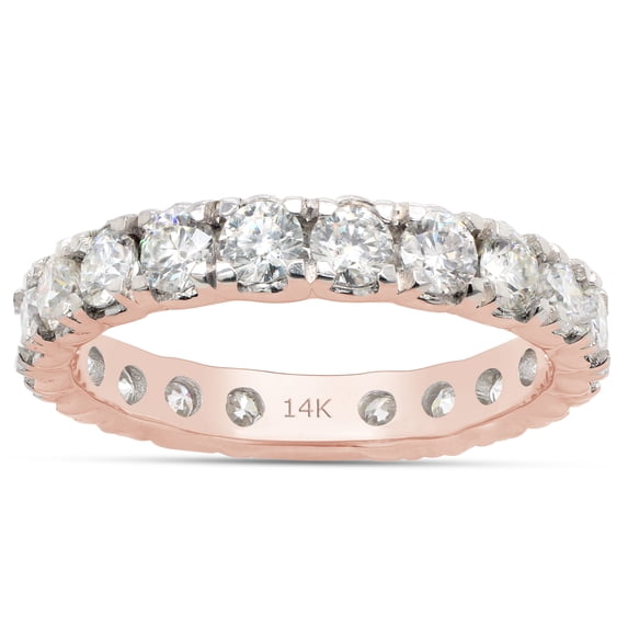 1 3/5 ct. t.w Round Cut Lab Created Moissanite Diamond Full Eternity Stackable Wedding Band Ring For Women In 14K Solid Rose Gold (G-H Color, VVS1 Clarity, 1.60 Cttw)-10