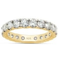 thumbnail image 1 of AFFY 1.60CT Moissanite Diamond Full Eternity Stackable Wedding Band Ring in 14K Yellow Gold over Silver-8.5, 1 of 7