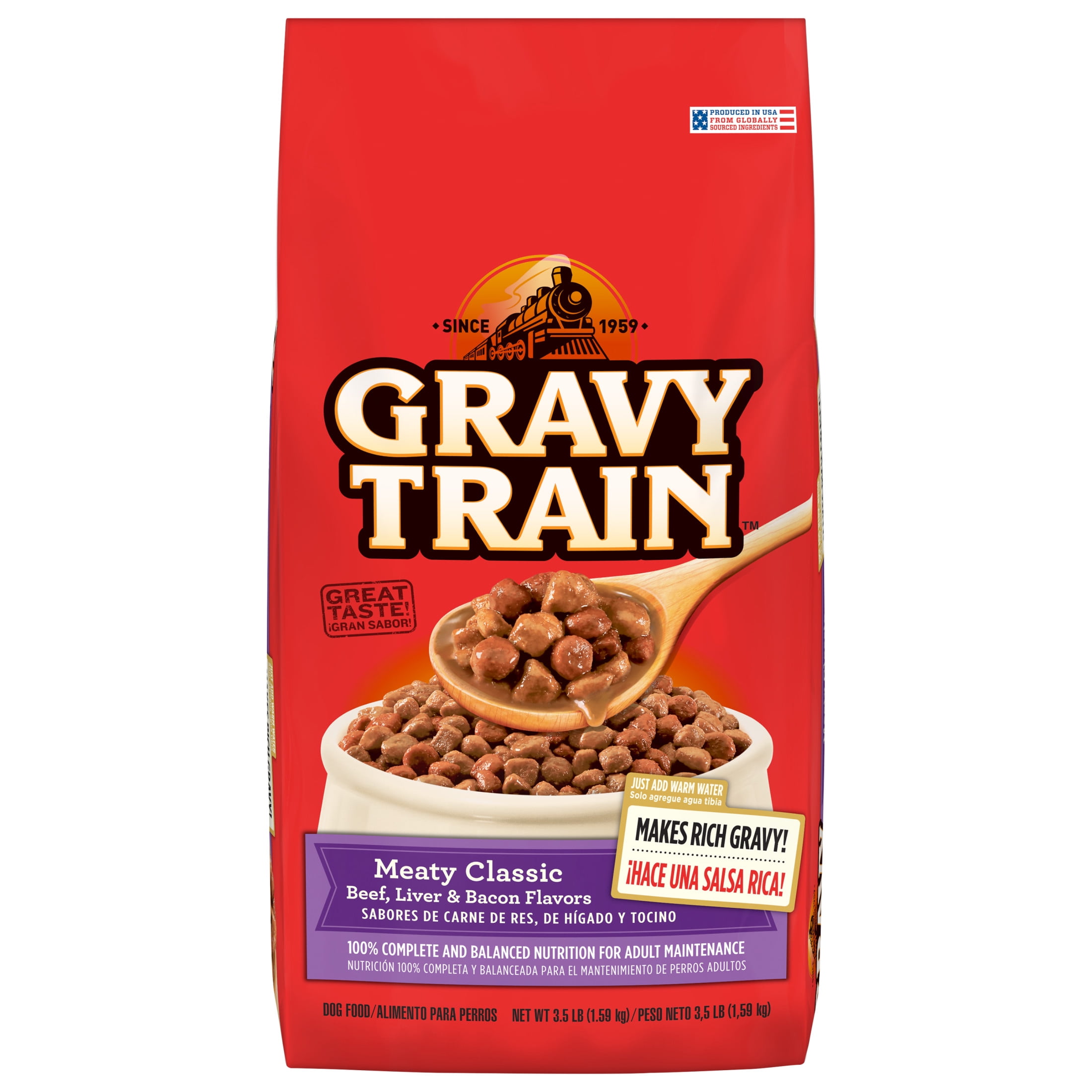 Gravy Train Meaty Classic Beef, Liver & Bacon Flavor Dry Dog Food, 3.5 lb. Bag
