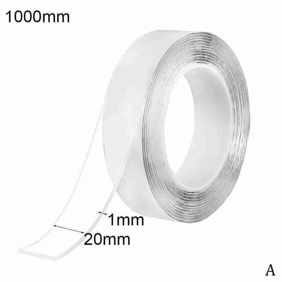 1/3/5M Strong Non-Marking Nano Tape Double-Sided Adhesive and Reusable Transparent W7D2