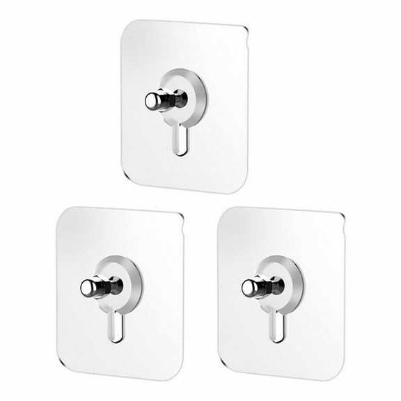 1/3/6Pcs Adhesive Hooks for Hanging Heavy Duty Wall Hooks Self Adhesive Towel Coat Hooks Waterproof Transparent Hook for Bathroom Kitchen Door Indoor Outdoor Home Utility Hook(Clear1,2.4x2.4")