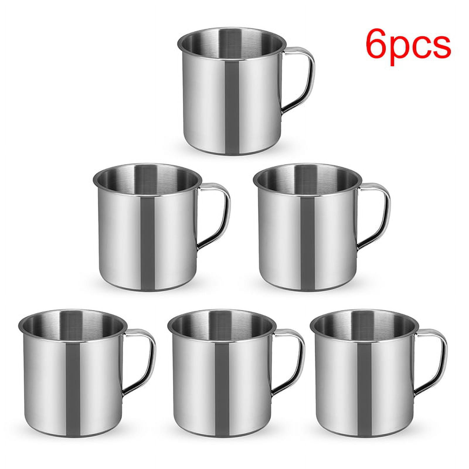 1/3/6pcs Outdoor Camping Hiking Tea Mug Cup Stainless Steel Coffee Cup  Without Lid (6pcs) - Walmart.com