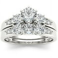 1-3/8 Carat T.W. Diamond Three-Stone 14kt White Gold Engagement Ring Set - image 1 of 8