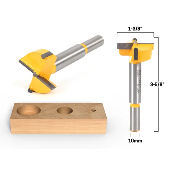 1-3/8" Diameter Carbide Forstner Drill Bit - 10Mm Shank - Yonico 43040C