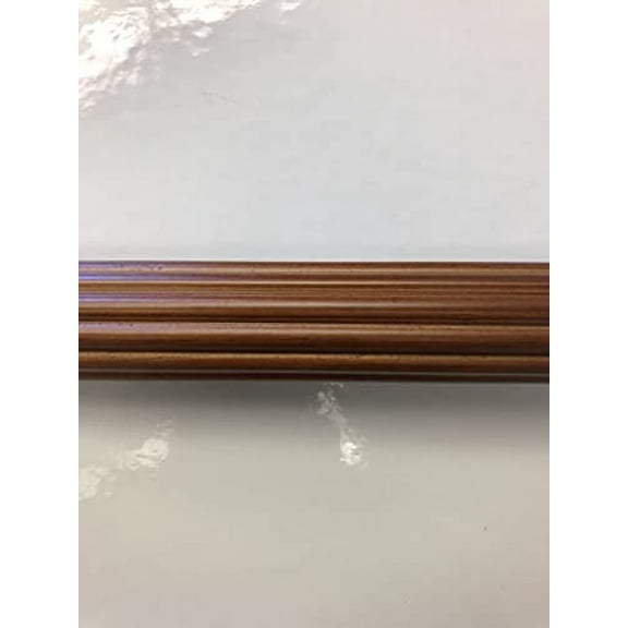 1 3/8 Inch Diameter Drapery Wood Fluted Curtain Rod 6 Ft (Walnut)