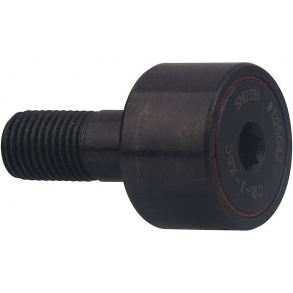 1-3/8" Roller Diam x 3/4" Width, 1/2" Stud Diam x 1-1/4" Length, Crowned Sealed Stud Cam Follower with Hex