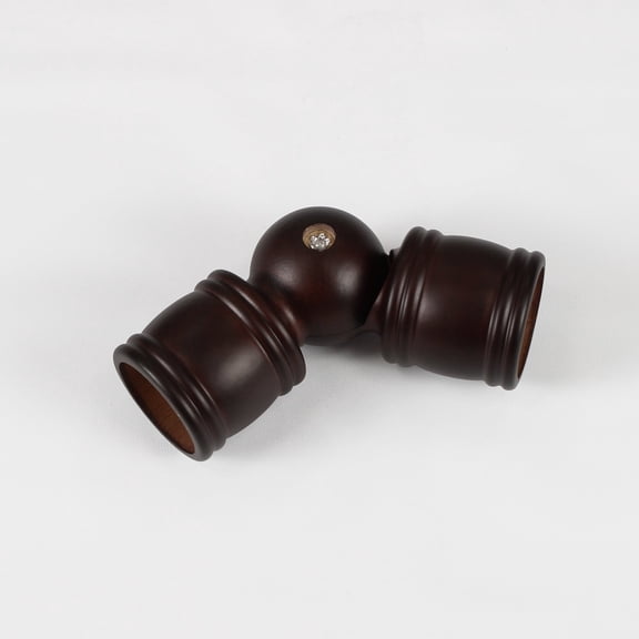 1-3/8 in. Bay Window Curtain Rod Corner Connector Mahogany