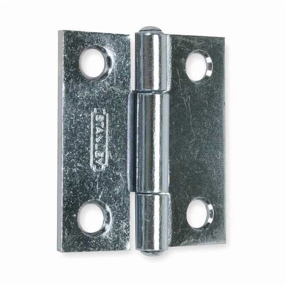 Door and Butt Hinge, Steel, Full Surface Mounting, 5/8 in Leaf W x 1 1/2 in Leaf H, zinc plated