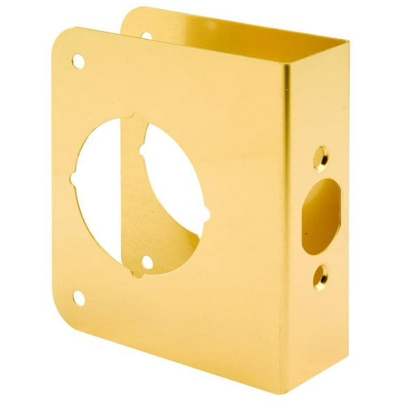 1-3/8 in. x 4-1/2 in. Thick Solid Brass Lock and Door Reinforcer, 2-1/8 in. Single Bore, 2-3/8 in. Backset