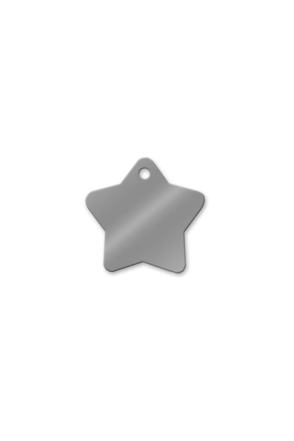 1-3/8 inch x 1-7/16 inch Blank Stainless Steel Star Tags, .030 thick - Pack of 50