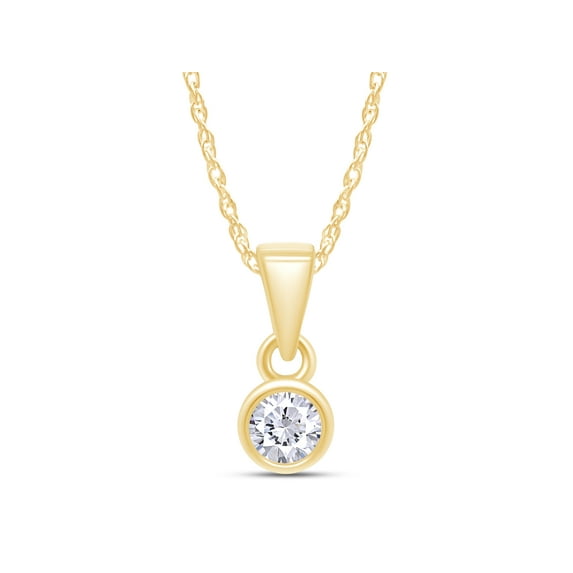 1/3 CT TW Lab Grown Diamond Pendant Necklace For Women-Sparkling GH Color VS-SI Clarity 10K Yellow Gold Necklace With Chain