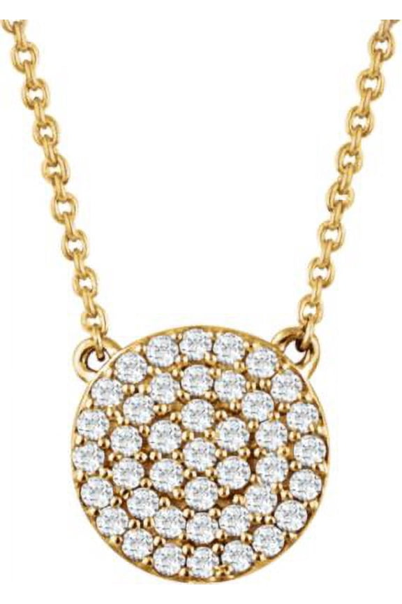 1/3 CTW Diamond Cluster 18" Necklace in 14k Yellow Gold