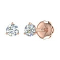 thumbnail image 1 of 1/3 Carat 3-Prong Martini Style Diamond Stud Earrings with Screw Back in 14K Rose Gold - IGI Certified (SI1-SI2 Clarity), 1 of 1